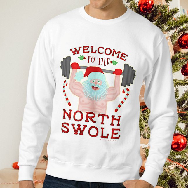 Lustigt julsötare | Santa North Swole Sweatshirt (Skapare uppladdad)