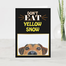 Lustigt jultomte Hund Ät inte Gult Snö Gag Joke Kort