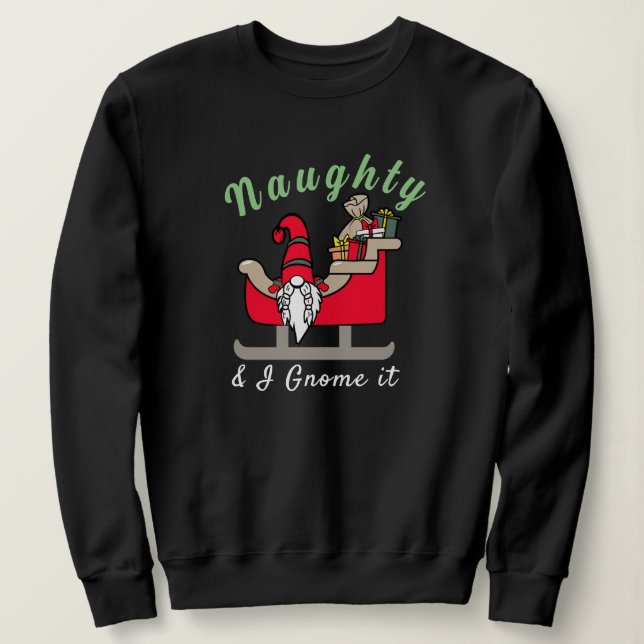 Lustigt jultomte, Naughty eller Nice Funny Quote T Shirt (Design framsida)