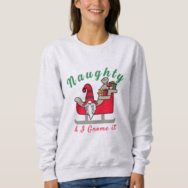 Lustigt jultomte, Naughty eller Nice Funny Quote T Shirt (Framsida)