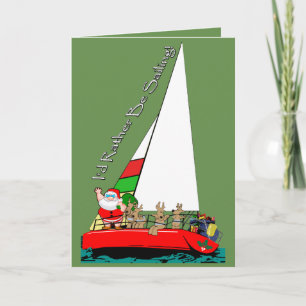 Lustigt jultomte Sailing Julsegelbolag Helgkort
