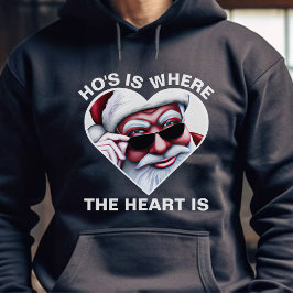 Lustigt Jultomten Ho är där hjärtat är skämt Hoodie