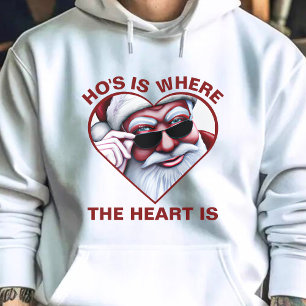 Lustigt Jultomten Ho är där hjärtat är skämt Hoodie