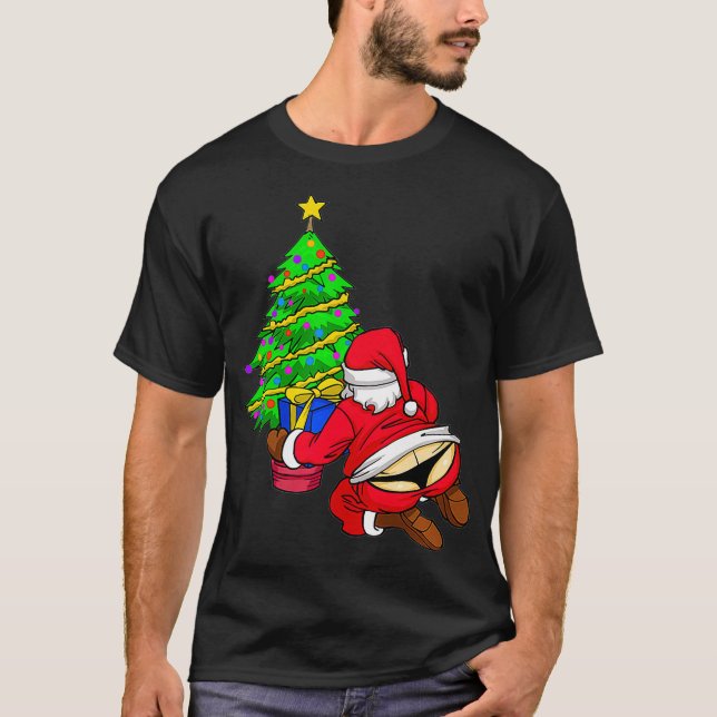Lustigt Jultomten i julklapp för Träd T Shirt (Framsida)
