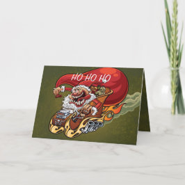 Lustigt Jultomten julkort Red Hett Santa Helgkort