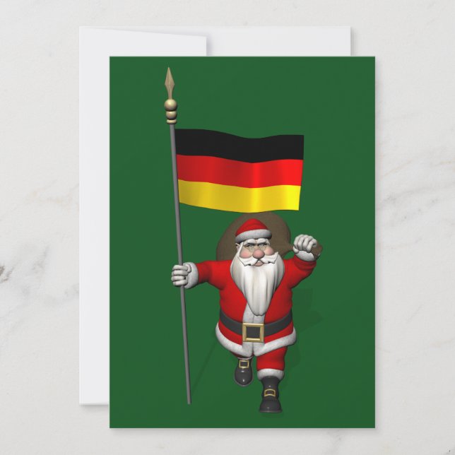 Lustigt Jultomten med Tysklanda tecken Julkort (Framsida)