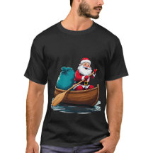 Lustigt jultomten när man roterar båtens t-shirt