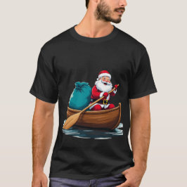 Lustigt jultomten när man roterar båtens t-shirt