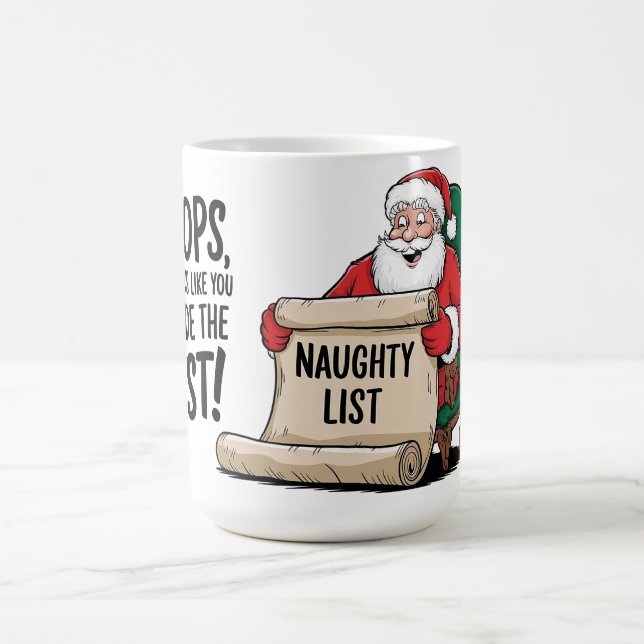 Lustigt Jultomten Naughty List - juldesign Kaffemugg (Center)