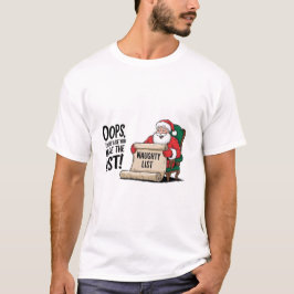Lustigt Jultomten Naughty List - juldesign T Shirt
