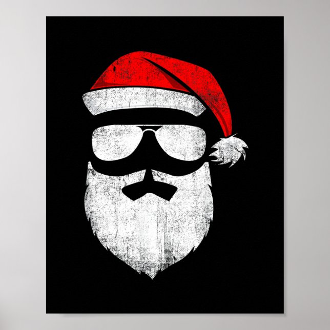 lustigt jultomten-solglasögon med hattskägg c poster (Framsidan)