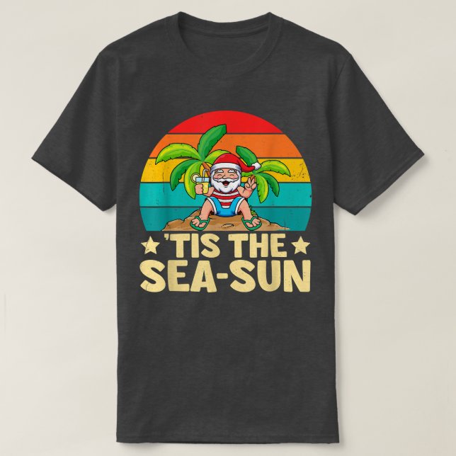 Lustigt Jultomten Tis SeaSun-julen i juli T Shirt (Design framsida)