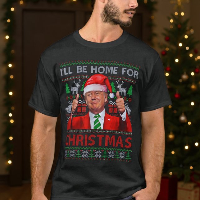 Lustigt jultomtrump jag kommer hem till jul t shirt (Skapare uppladdad)