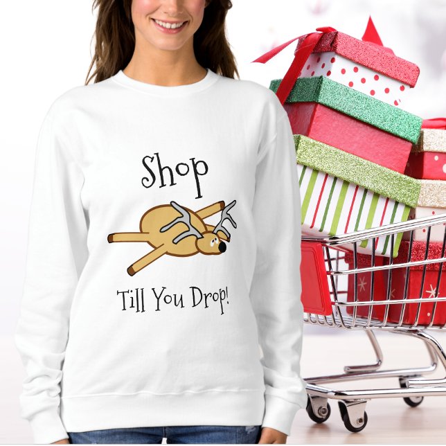 Lustigt juluppköp, Dam Tee Shirt (Funny Christmas Shopping, Ladies Sweatshirt)