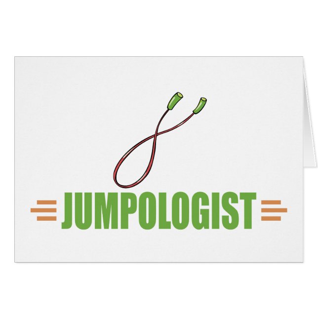 Lustigt jump Roping Hälsningskort (Framsidan Horizontal)