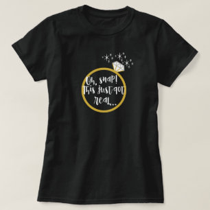 Lustigt "Just Har Real" Guld Förlovning Ring T Shirt