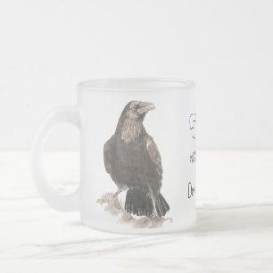 Lustigt kaffe behöver Donuts! Ravens Bird Frostad Glasmugg