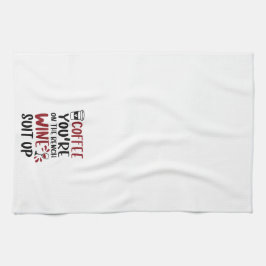 Lustigt kaffe Du är på Bench Vin Kostym Up Kökshandduk