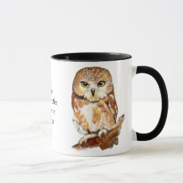Lustigt kaffe, ingen citat, citat Cute Uggla Mugg