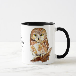 Lustigt kaffe, ingen citat, citat Cute Uggla Mugg