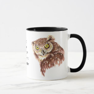 Lustigt kaffe, koffein, sömn Uggla med attityder Mugg