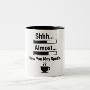 Lustigt kaffe Mugg... nästan.. nu kan du prata. Två-Tonad Mugg
