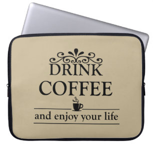 lustigt kaffe ord laptop fodral