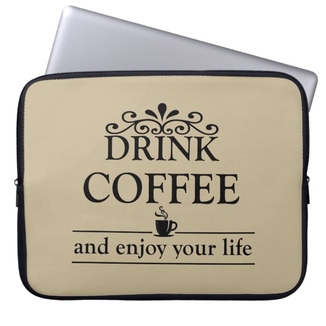 lustigt kaffe ord laptop fodral (Framsidan)
