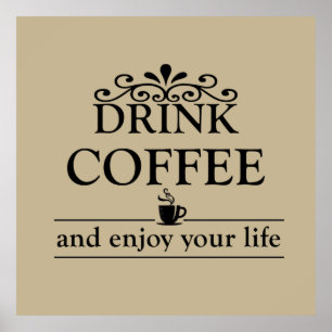 lustigt kaffe ord poster
