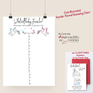 Lustigt kalvdiagram för Gender av stork Poster