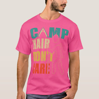 Lustigt kamp Hair aktar inte Retro Vintage Camping T Shirt