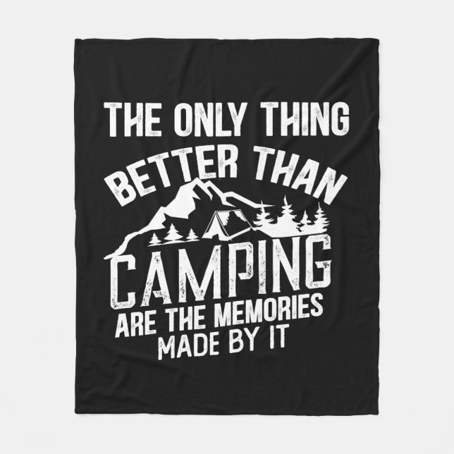 Lustigt kamper-slogan sommarcampingcitat fleecefilt (Framsidan)