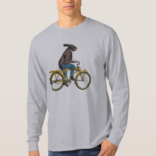 Lustigt kanin Cycle Cycling Sports T-Shirt (Framsida)