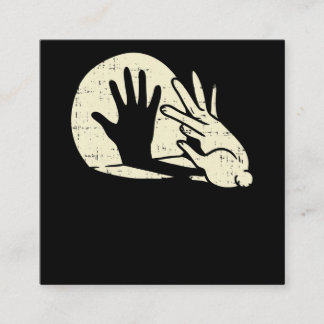 Lustigt kaninskugga Pun Bunny Älskare Fyrkantigt Visitkort