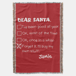 Lustigt, kära Santa jag har varit Bra Helgdag Chec Filt