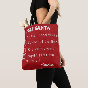 Lustigt, kära Santa jag har varit Bra Helgdag Chec Tygkasse