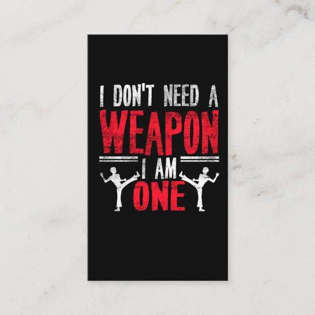 Lustigt Karate Taekwondo Joke Martial Arts Humor Visitkort (Framsida)