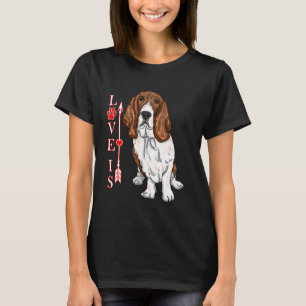 Lustigt Kärlek är Basset Hound Hund Cute Hund Prin T Shirt