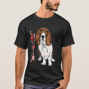 Lustigt Kärlek är Basset Hound Hund Cute Hund Prin T Shirt