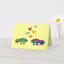 Lustigt Kärlek Iguanas-Tecknad-mappat gratulations Kort