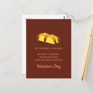 Lustigt Kärlek och takos Valentindagen Vykort