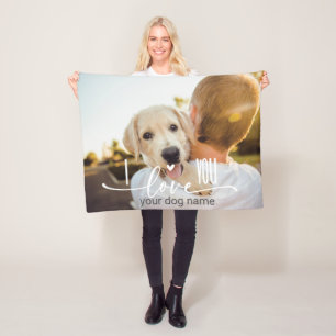 Lustigt Kärlek Paw Skriv ut fotot Hund älskare Per Fleecefilt
