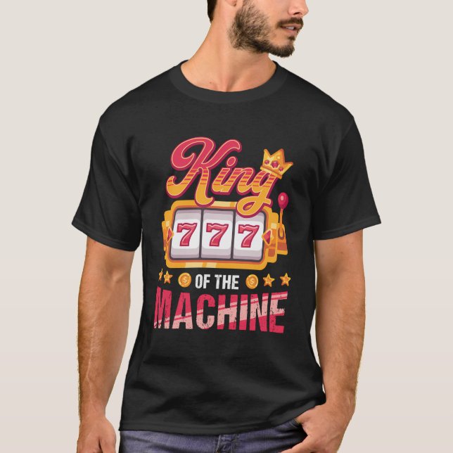 Lustigt kasino leker Kung vid facket Maskin Älskar T Shirt (Framsida)