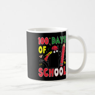 Lustigt katt 100 dagar med skolkattpenna 100th D Kaffemugg