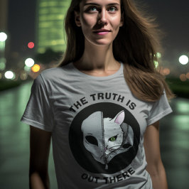 Lustigt katt Alien är där ute. T Shirt