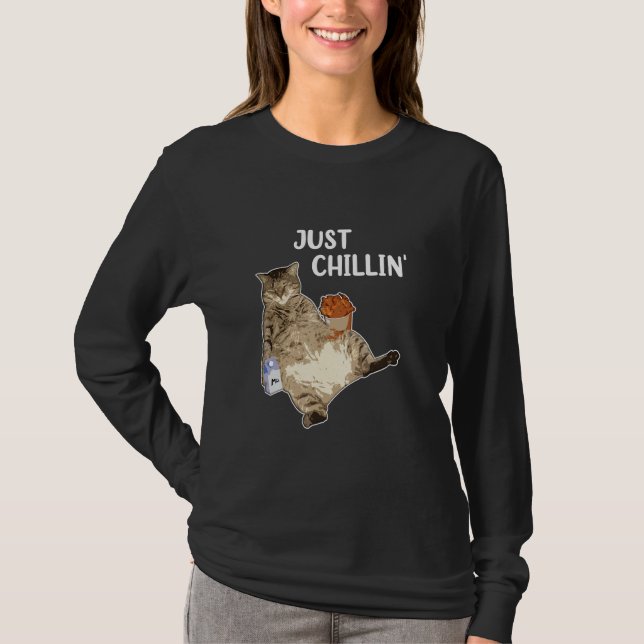 Lustigt katt (äta drickspengar) t shirt (Framsida)