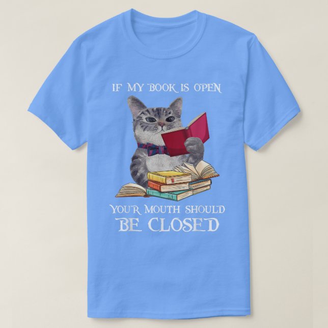 Lustigt katt, Bok Älskare T Shirt (Design framsida)