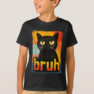 Lustigt katt Bruh för Tonåringar Boys Girls Manar T Shirt