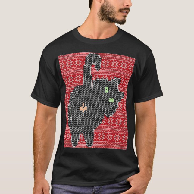 Lustigt katt Butt Manar uggla jul Party T Shirt (Framsida)