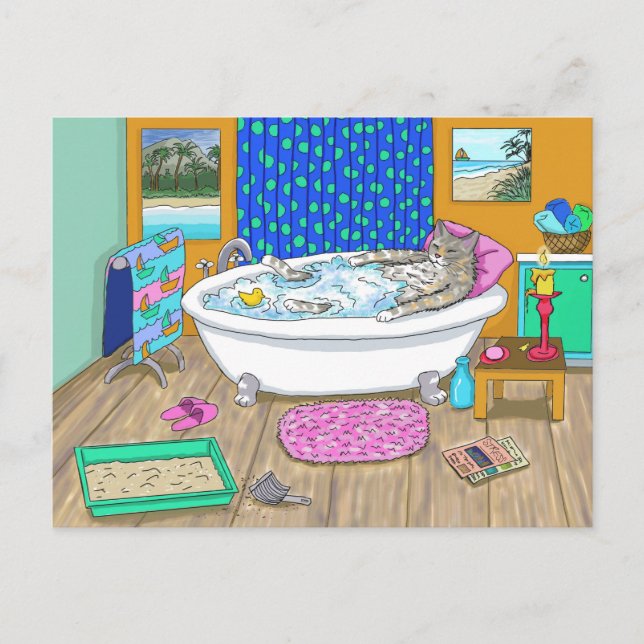 Lustigt katt i Bath 665 Vykort (Framsida)